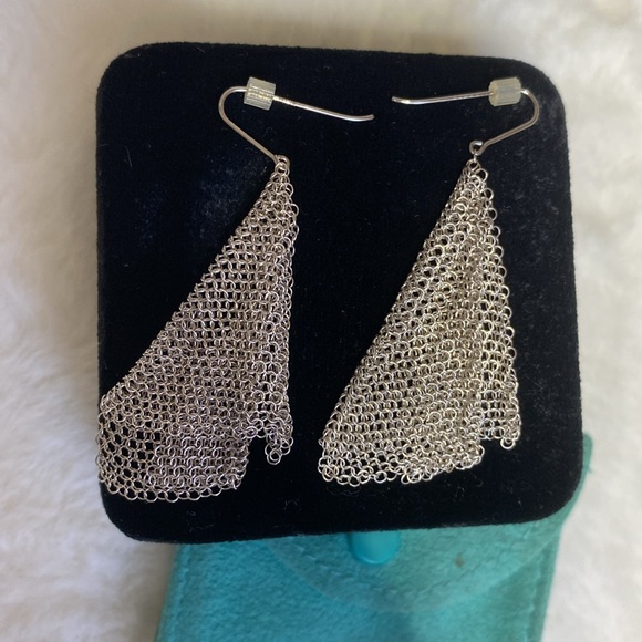 Tiffany - Elsa Peretti® Mesh Scarf Earrings (Signed) - Picture 2 of 4